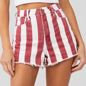 Show Me Your Mumu Red & white Stripe Denim Shorts – Size 30